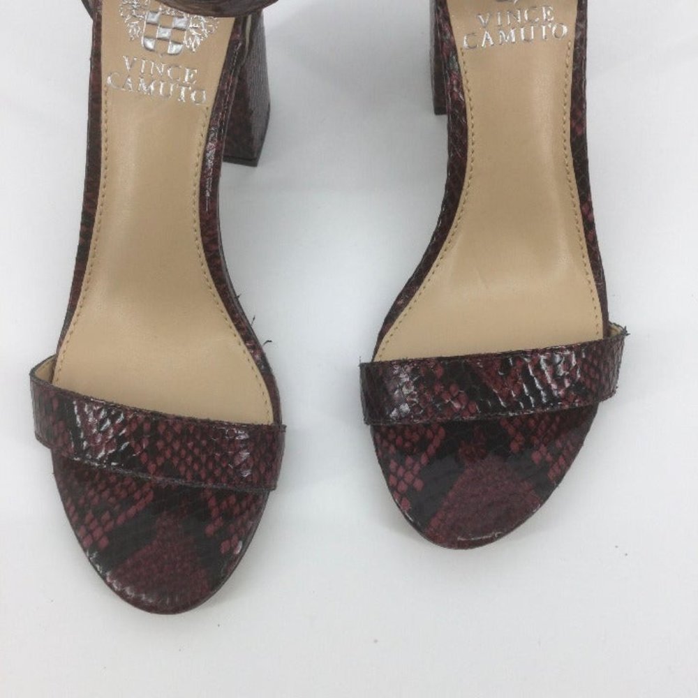 Vince Camuto Burgundy Snake Print Beah Sandal Sz 6 - Picture 3 of 7